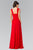 Ruched Sweetheart Bodice Long Chiffon Gown GL2366