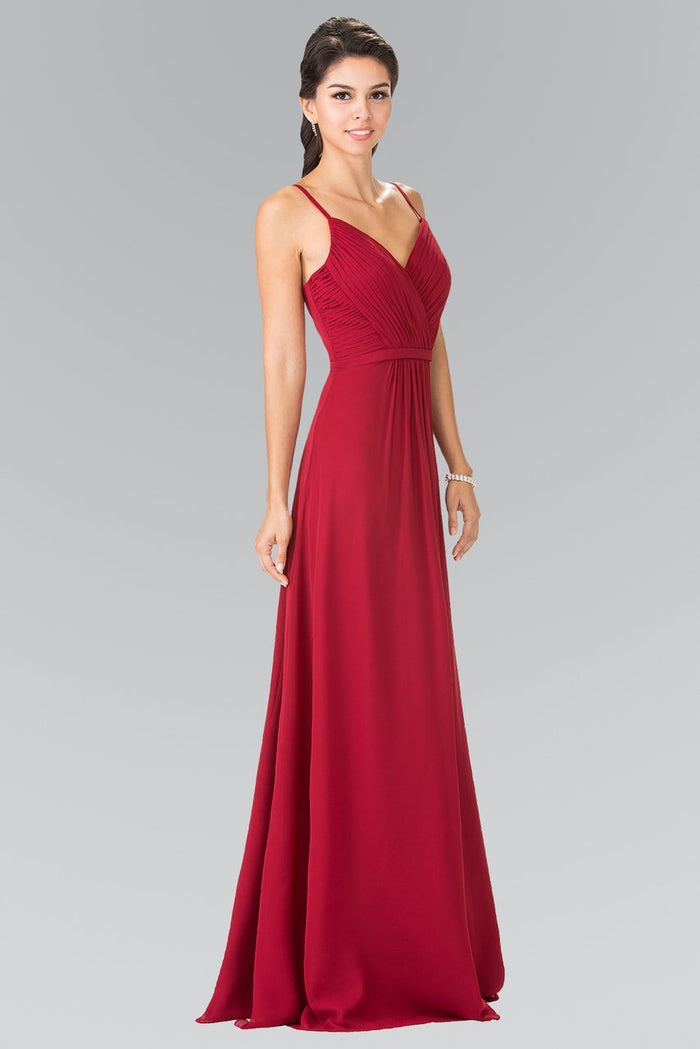 Sweetheart Spaghetti Strap Ruched Bodice Dress GL2374