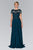 GL2406 Short Sleeve Illusion Lace Ornate Chiffon Gown