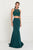 GL2419 Embroidered Two Piece Halter Evening Dress