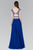 GL2422 Cap Sleeve Crystal Ornate Two-Piece Chiffon Gown