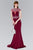 GL2426 Cap Sleeve Bejeweled High Neck Trumpet Gown