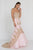 GL2428 Strapless Bejeweled Lace Bodice Trumpet Gown
