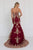 GL2428 Strapless Bejeweled Lace Bodice Trumpet Gown
