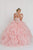 GL2430 Illusion High Halter Cascading Petal Tulle Ballgown