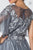 Elizabeth K - GL2830 Sheer Cape Sleeve Appliqued Chiffon Dress In Silver