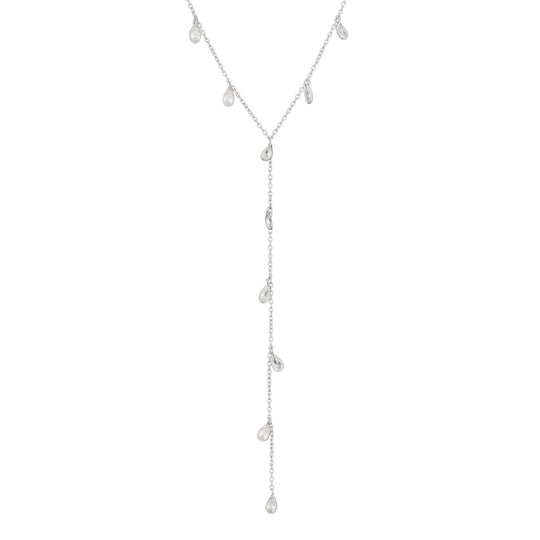 Teardrop Sterling Silver Bridal Necklace