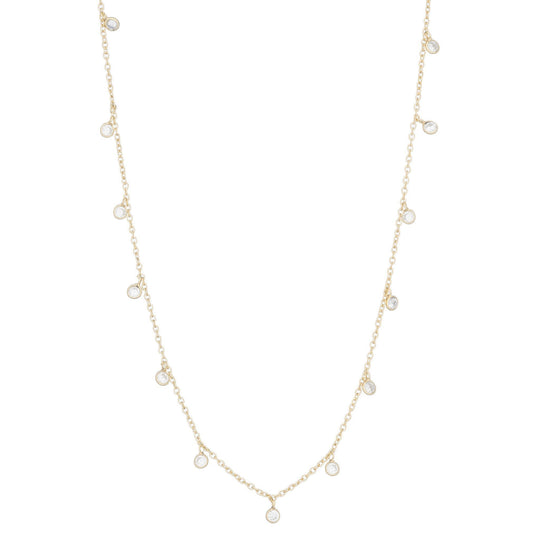 Ashley Schenkein Jewelry - Bridal Round CZ Short Necklace in Gold