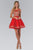 Gold Lace Accent Top Tulle Short Dress GS1334