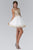 Gold Lace Accent Top Tulle Short Dress GS1334