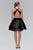 Scoop Neck Tiered Skirt Taffeta Cocktail Dress GS1446