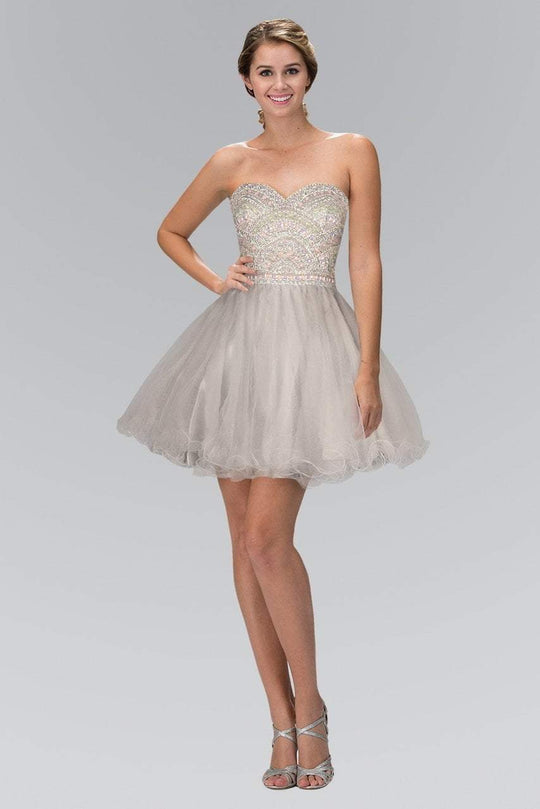Beaded Strapless Cocktail Dress GS1458