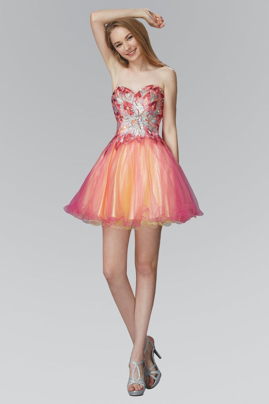 Embellished Strapless Sweetheart Short Dress GS2035