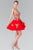 Strapless Sweetheart Gold Lace Applique Dress GS2371