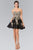 Strapless Sweetheart Gold Lace Applique Dress GS2371