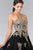 Strapless Sweetheart Gold Lace Applique Dress GS2371