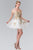 Strapless Sweetheart Gold Lace Applique Dress GS2371