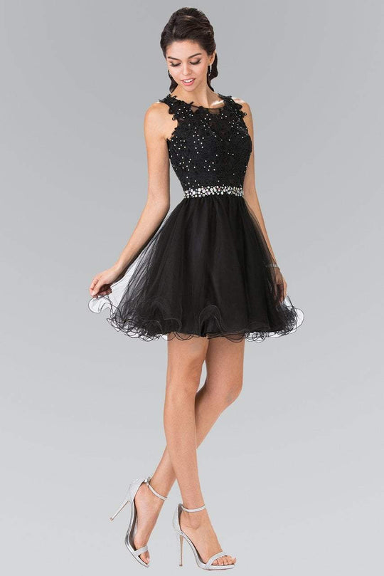 Lace Illusion A-Line Tulle Short Dress GS2375
