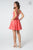 Elizabeth K - GS2854 Plunging V-Neck A-Line Short Dress In Orange
