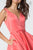 Elizabeth K - GS2854 Plunging V-Neck A-Line Short Dress In Orange
