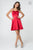Elizabeth K - GS2855 Halter Neck Beaded A-line Dress In Red