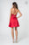 Elizabeth K - GS2855 Halter Neck Beaded A-line Dress In Red