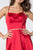 Elizabeth K - GS2855 Halter Neck Beaded A-line Dress In Red