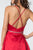Elizabeth K - GS2855 Halter Neck Beaded A-line Dress In Red