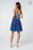 Elizabeth K - GS2862 Embroidered Off-Shoulder A-Line Dress In Blue and Silver