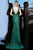Jovani - 1016 Sleeveless Low V Back Ruched Mermaid Evening Dress In Green