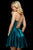 Sherri Hill - 53154 Sleeveless Beaded Halter Neck Short A-line Dress In Green