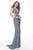 Jovani - 65993 Strappy Beaded Plunging V-Neck Dress In Silver