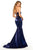 Sherri Hill - 52961 Strapless Mermaid Lace Up Evening Dress In Blue