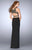 GiGi - Beaded Detail Strappy Two-Piece Long Jersey Prom Gown 24414 In Black