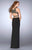 GiGi - Beaded Detail Strappy Two-Piece Long Jersey Prom Gown 24414 In Black