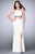 GiGi - Beaded Detail Strappy Two-Piece Long Jersey Prom Gown 24414 In Black