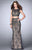 GiGi - Beaded Two Piece Open Back Long Prom Dress 24386 In Gray and Neutral