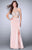 GiGi - Bedazzled Illusion High Neck Two-piece Jersey Dress 24126 in Silver