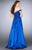 GiGi - Elegant Off-shoulder Sweetheart Laced and Beaded Dress 24647 in Blue