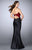 GiGi - Endearing Strapless Sweetheart Floral Laced Mermaid Dress 24123 In Black and Red