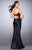 GiGi - Endearing Strapless Sweetheart Floral Laced Mermaid Dress 24123 In Black and Red