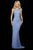 Sherri Hill - 53132 Fully Beaded Halter Neck Sheath Dress In Blue