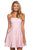 Sherri Hill - 53002 Beaded Lace Strapless Short A-line Dress In Pink