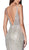 Cinderella Divine - U102 Glitter Print Plunging V-Neck Gown In Silver and Neutral