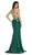 Cinderella Divine - CJ512 Strappy Back Metallic Glitter Evening Gown In Green