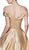 Cinderella Divine - CJ268 Glitter Off-Shoulder Ballgown With Pockets In Gold