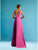 Gatti Nolli Couture - ED-4510 Plunging V-Neck Pleated A-Line Dress In Pink
