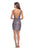 La Femme - 28218 Short Sequined Metallic Faux Wrap Dress