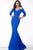 Jovani - 68008 Sweetheart Neck Three-Quarter Sleeves Mermaid Gown In Blue