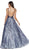 Cinderella Divine - CM9010 Glitter Plunging V-Neck Gown In Gray